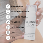 Sérum facial hidratante con autobronceador gradual