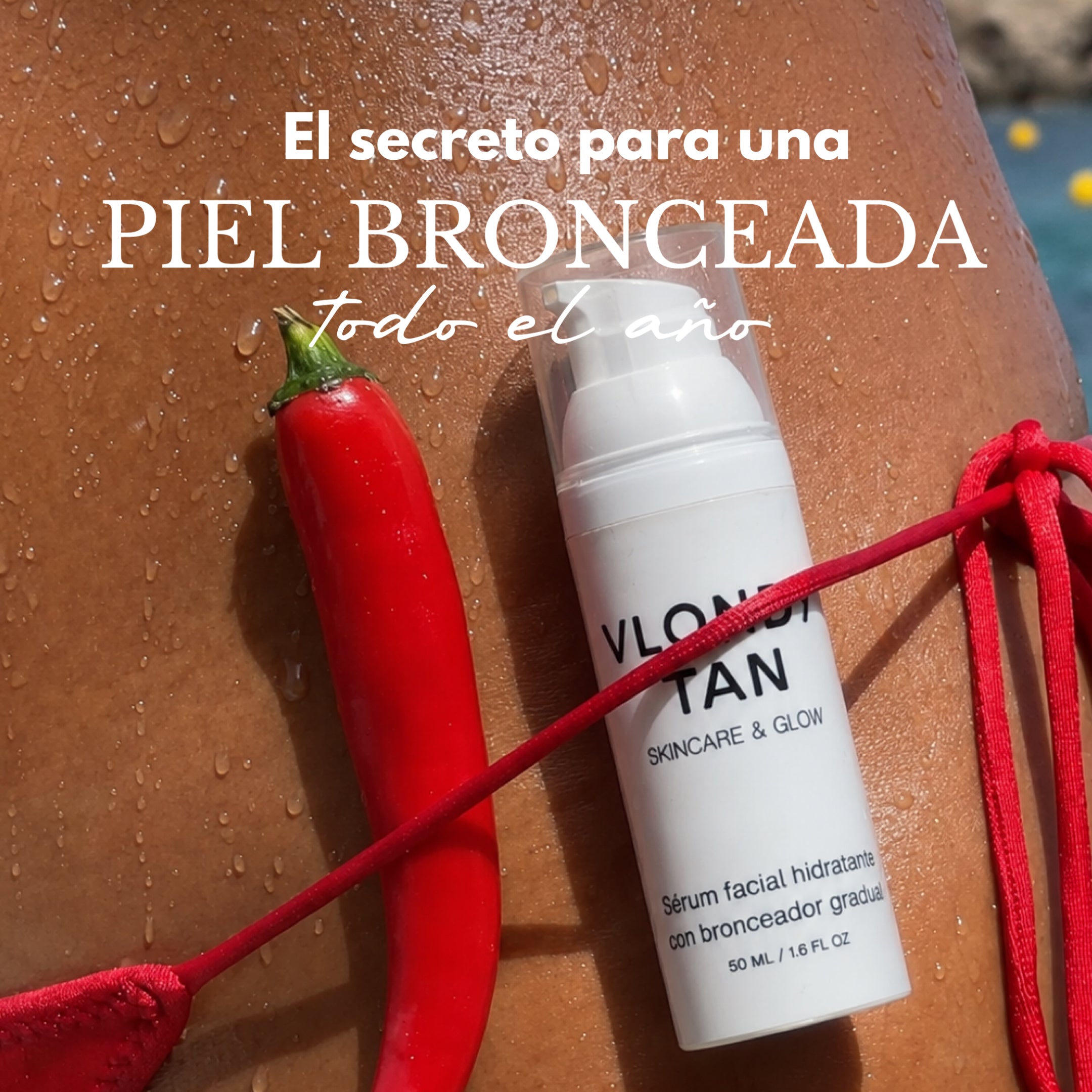 Sérum facial hidratante con autobronceador gradual
